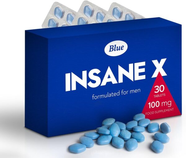 INSANE X 30 Tablets for Men Blue Elite 100mg - Enhanced Strength & Stamina