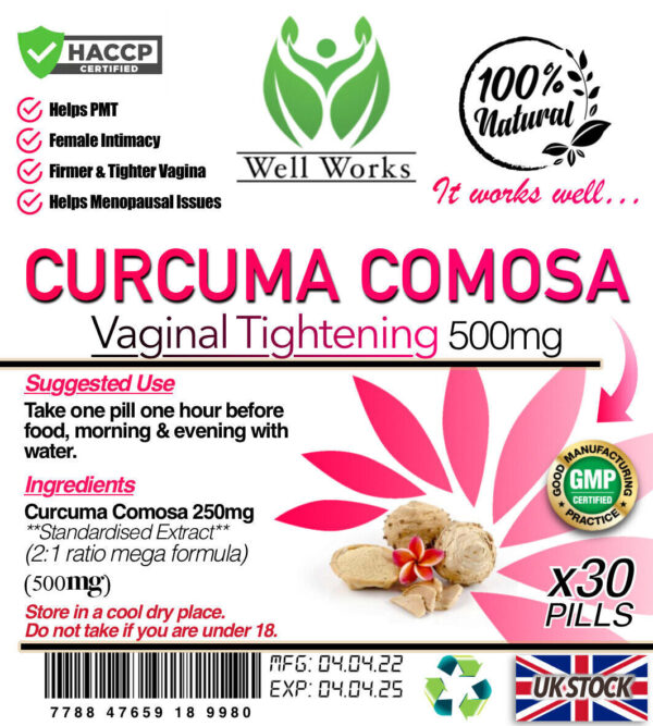 Curcuma Comosa Vaginal Tightening Tight Uterus PMS Menstrual Stop Odor Pills 1PK