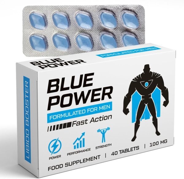 Blue Power 40 Pills 100mg - Stronger & Harder Enhanced Strength & Firmness for Men