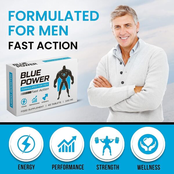 Blue Power 40 Pills 100mg - Stronger & Harder Enhanced Strength & Firmness for Men
