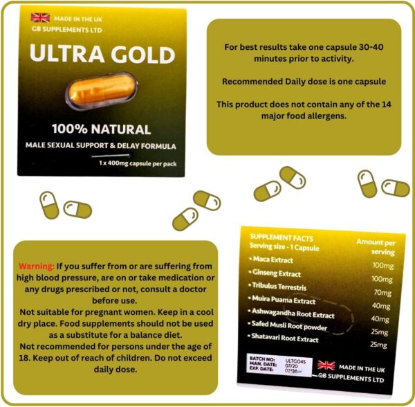 12 x Ultra Gold high-strength capsules with Delay