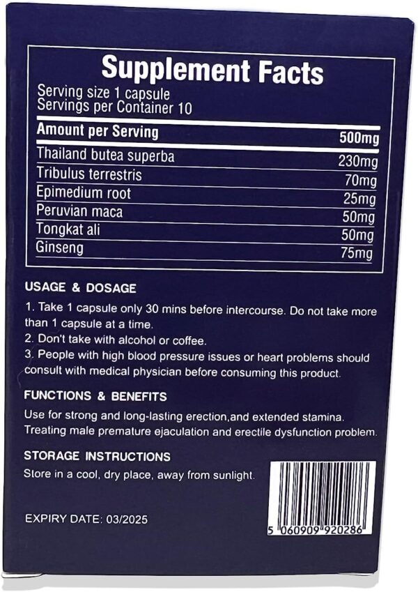 EnduranceXtra a male Supplement for Stamina, Strength, Energy, Endurance and Drive, Fast Acting and Long Lasting,