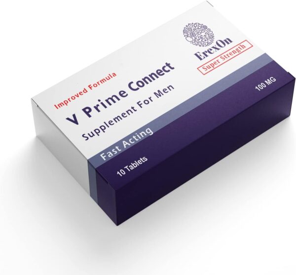 Erexon - V Prime Connect 10 - Herbal Supplement for Men - Strong Effect - Performance & Enhancement Tablets for Men - Cordyceps Sinensis, Ashwagandha, Korean Ginseng, Maca Root, Zinc