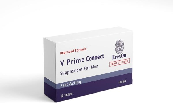 Erexon - V Prime Connect 10 - Herbal Supplement for Men - Strong Effect - Performance & Enhancement Tablets for Men - Cordyceps Sinensis, Ashwagandha, Korean Ginseng, Maca Root, Zinc