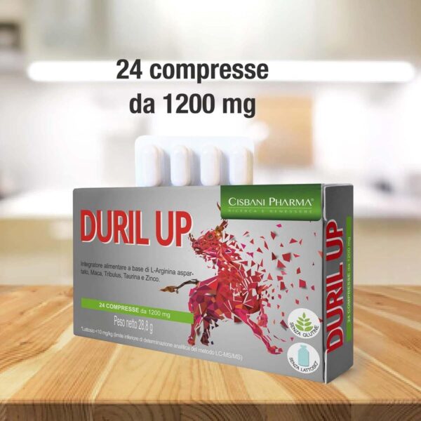 Duril Up, Maca Andina, Tribulus Terrestris, Taurine and L-arginine | 24 tablets, Testosterone + Power and long-lasting effectiveness | Natural energizer, Cisbani Pharma