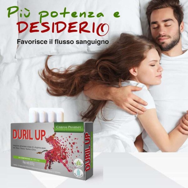 Duril Up, Maca Andina, Tribulus Terrestris, Taurine and L-arginine | 24 tablets, Testosterone + Power and long-lasting effectiveness | Natural energizer, Cisbani Pharma