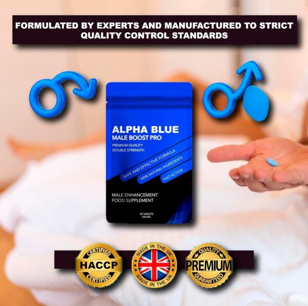 Alpha Blue Pro | 20 Tablets | Herbal Male Enhancement Food Supplement | Extremely High Strength |