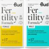 Bud Fertility Supplement for Women & Men | Male & Female Natural Fertility Vitamins for Couples Trying to Conceive | Key Vitamins, Minerals & Adapotogens to Boost Fertility | 60 + 60 Capsules