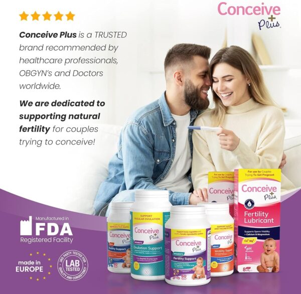 Conceive Plus Fertility Supplements for Men - Optimal Sperm Count & Motility - Maca, L-Arginine, Zinc, Folate Folic Acid & Magnesium - Conception Vitamins for Men, 60 Capsules, 30 Day Supply