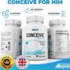 Conceive for Him Fertility Supplements for Men - Male Fertility Supplements - Vitamins & Minerals Plus Key nutrients for Male Fertility & Motility 60 Capsules