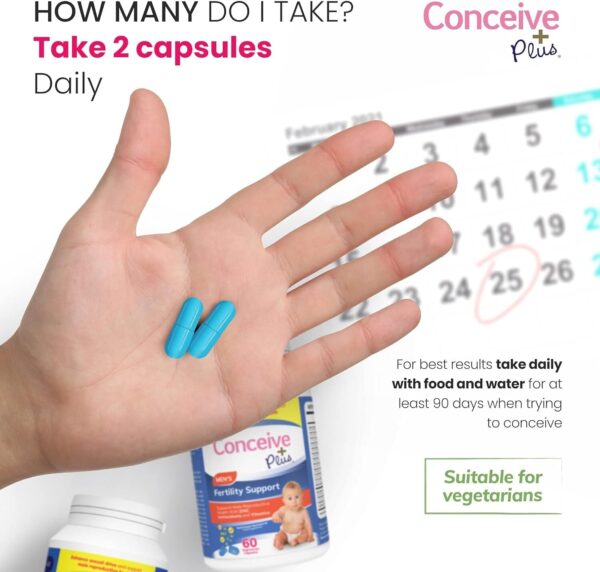 Conceive Plus Fertility Supplements for Men - Optimal Sperm Count & Motility - Maca, L-Arginine, Zinc, Folate Folic Acid & Magnesium - Conception Vitamins for Men, 60 Capsules, 30 Day Supply