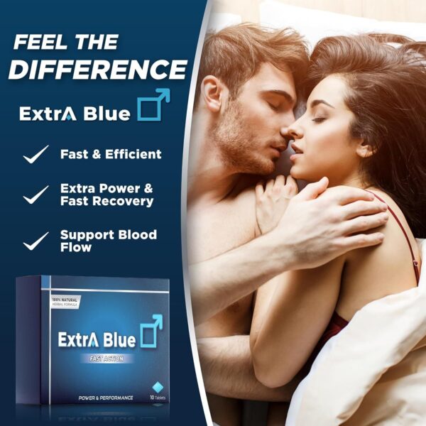 Extra Blue | 10 Tablets | Stronger | Power & Performance | Immediate Effect | 100 Natural