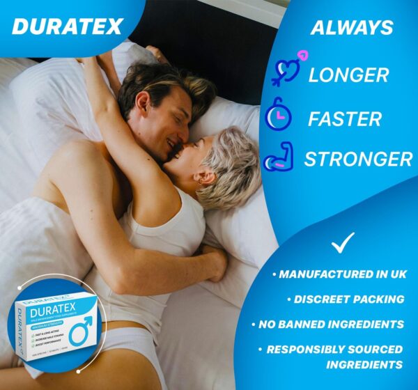 DURATEX by Hilman Blue Pills for Men Endurance - Premium Strong 100mg Tablets for Enhanced Stamina Firm Performance Power Booster Herbal Male Food Supplements for Long Lasting (10 Count (Pack of 1))