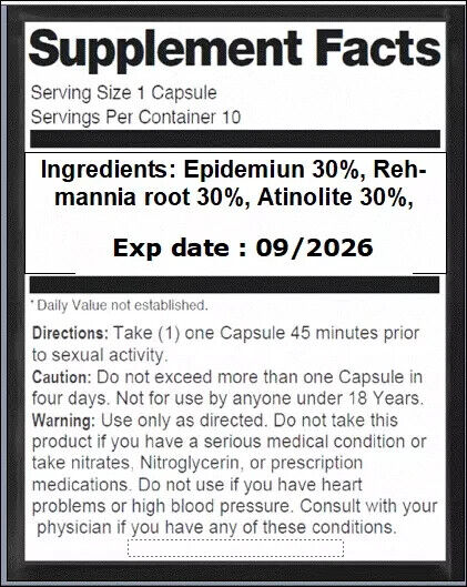 Endowed Blak Male Energy Supplement 10 Pills for Both Sexes xxxpl la Pep Enhance