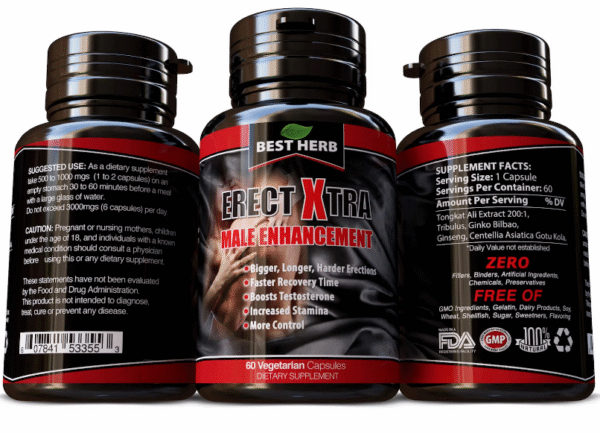 ERECT XTRA BIGGER, Thicker, Rounder, Stronger, Fuller Enhancement Pills BG