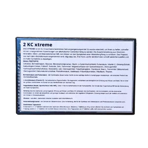 2kc XTREME - Anti-Hangover After Alcohol Consumption Electrolyte Hangover 40 Tablets