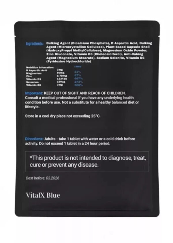 50 x 100mg - VitalX Blue For Men - Support Formula