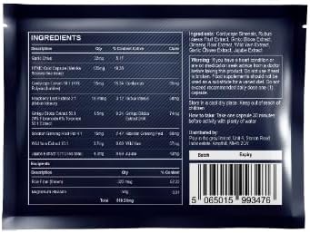 Gold Performance New & Effective 10 X 100mg Ginseng Complex Herbal Supplement for Men (Blue Pill Alternative)- Performance, Testosterone, Energy, Stamina & Endurance, 100% Natural